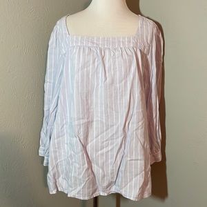 Old Navy Light Blue and White Stripe Blouse
